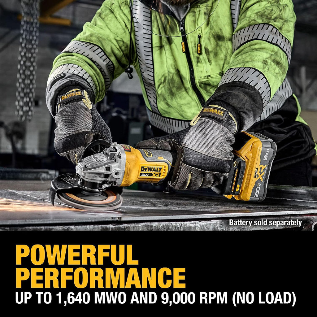 DEWALT 20V MAX* XR Brushless Cordless 4-1/2 in. - 5 in. Variable Speed Paddle Switch Grinder (Tool Only) (DCG410VSB)