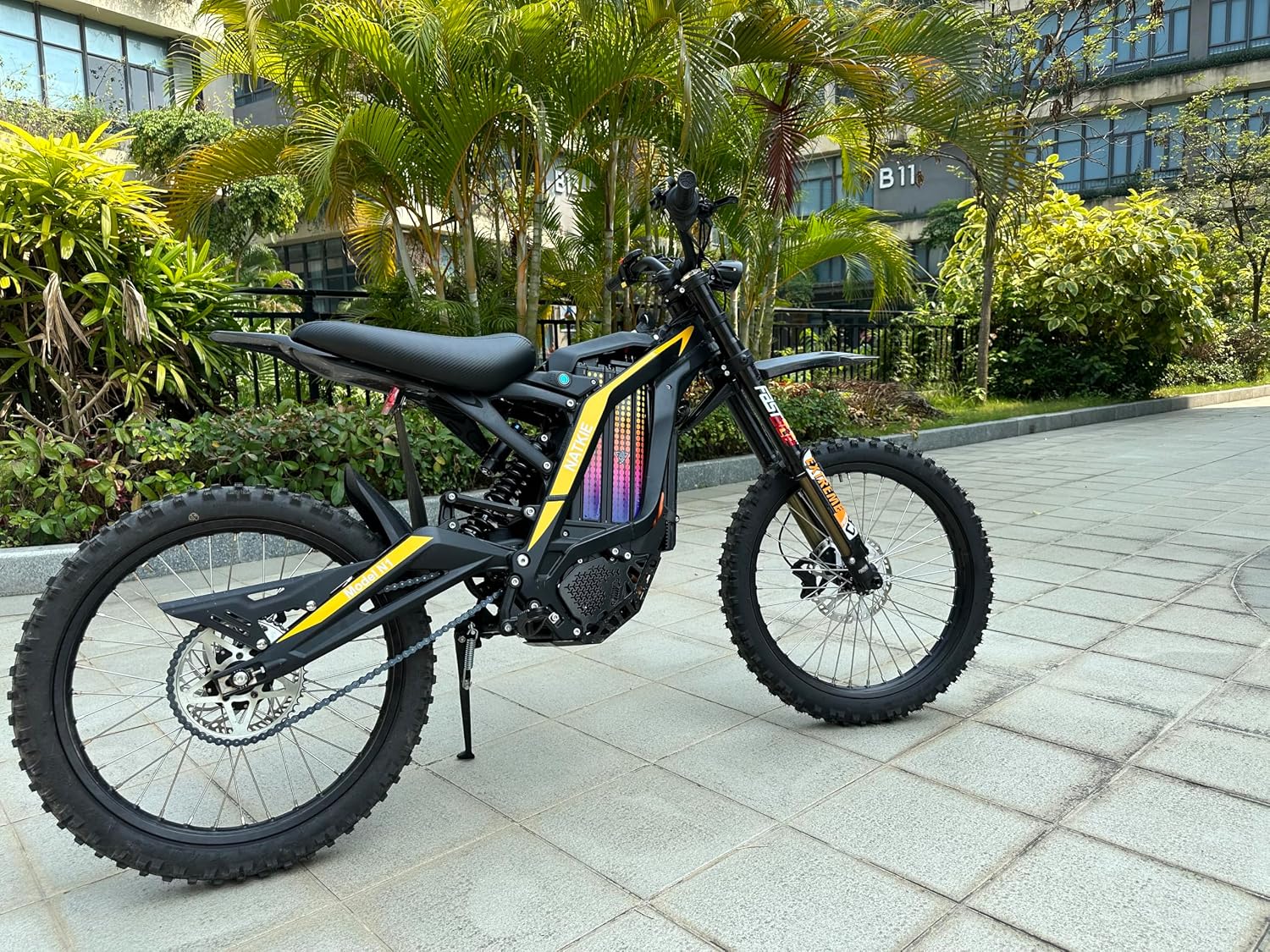 natkie Electric Motorcycle Bike for Adults, Electric Dirt Bike 8000W(Peak) Mid-Mounted Motor 72V/30AH Removable Battery, Top Speed 50MPH/75Miles Off Road Electric Mountain Bike, Dual LED Headlight