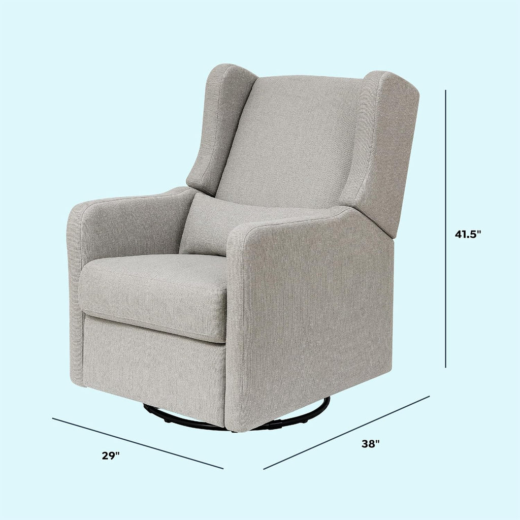 DaVinci Carter's Arlo Glider Recliner Nursery Chair - Water & Stain Resistant Glider Rocking Chair for Nursery - GREENGUARD Gold, FSC & Certi-PUR US Certified - Cozy Swivel Rocker Recliner - Grey