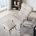 ovios Glider Rocking Chair with Ottoman, Mid-Century Modern Recliner Chair with Footrest, Comfy Gliding Rocker Lazy Accent Armchair for Living Room Bedroom, Cloud Plush Velvet, White