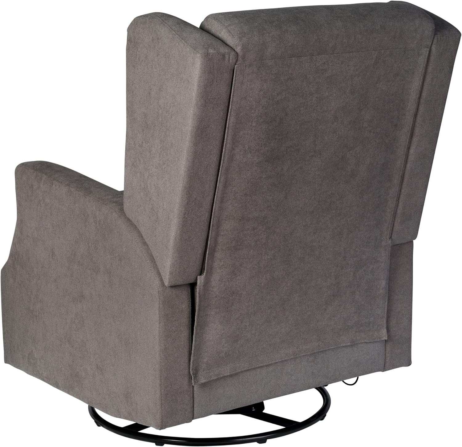 Flash Furniture Omma Swivel Glider Rocking Recliner, Manual Wingback Recliner with 360 Degree Swivel, for Living Room, Bedroom, or Nursery, Upholstered, Dark Gray
