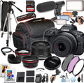Canon EOS R100 24.2MP APS-C CMOS Sensor Mirrorless Camera with 18-45mm Lens, 128GB Extreme Speed Memory, Video Light, Microphone, Grip, Filters, Lenses, Case, Software, More (Premium Bundle) (Renewed)