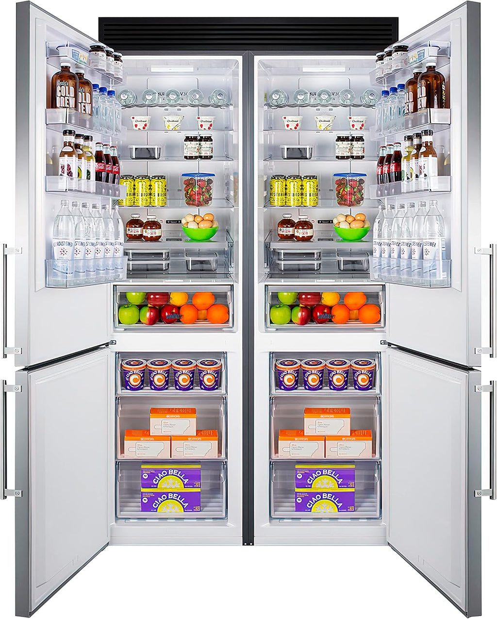 Summit 48' Bottom Refrigerator, Counter Depth Refrigerator-Freezer, French Door, Energy Star, Stainless Steel - FFBF181ES2KIT48