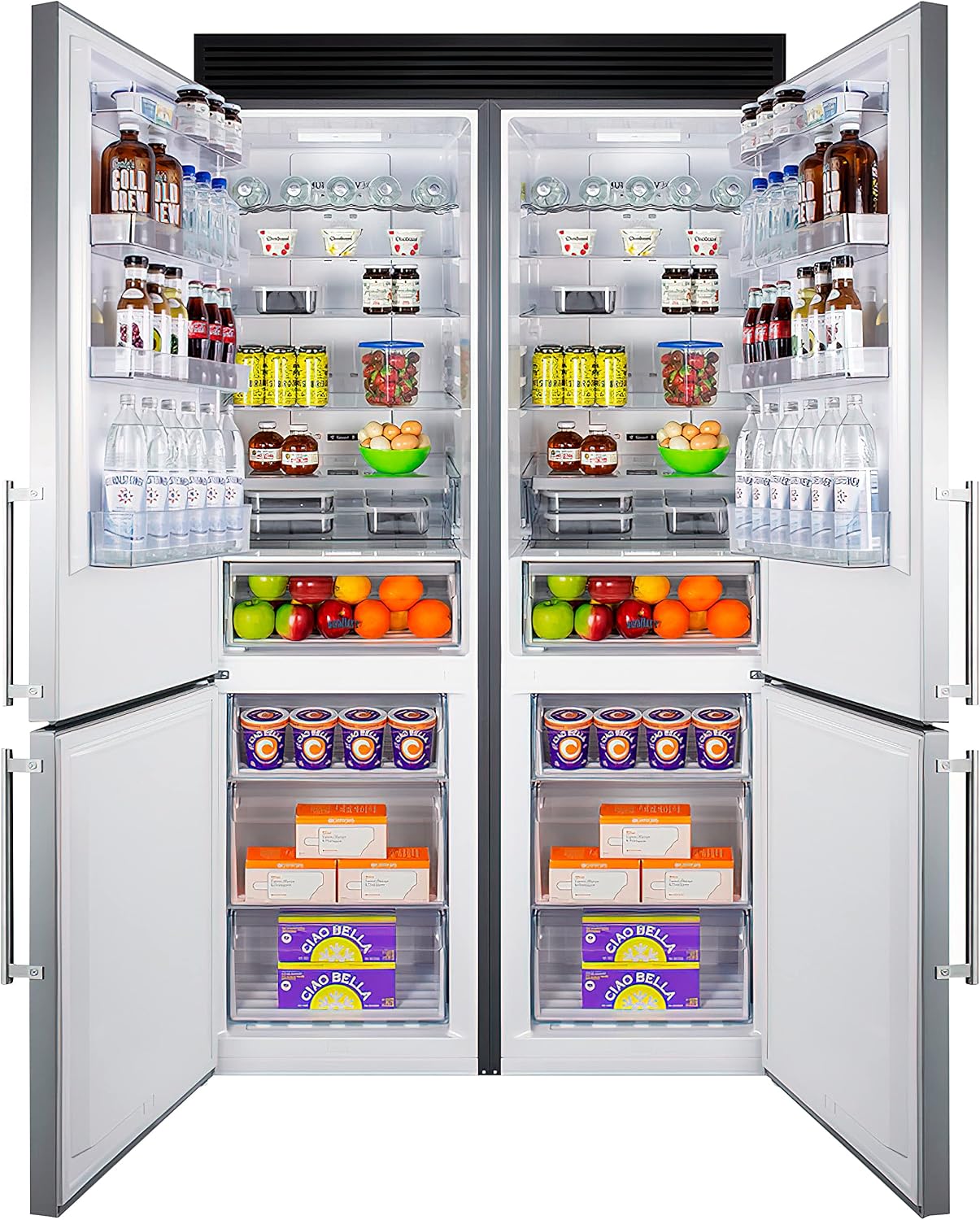 Summit 48' Bottom Refrigerator, Counter Depth Refrigerator-Freezer, French Door, Energy Star, Stainless Steel - FFBF181ES2KIT48