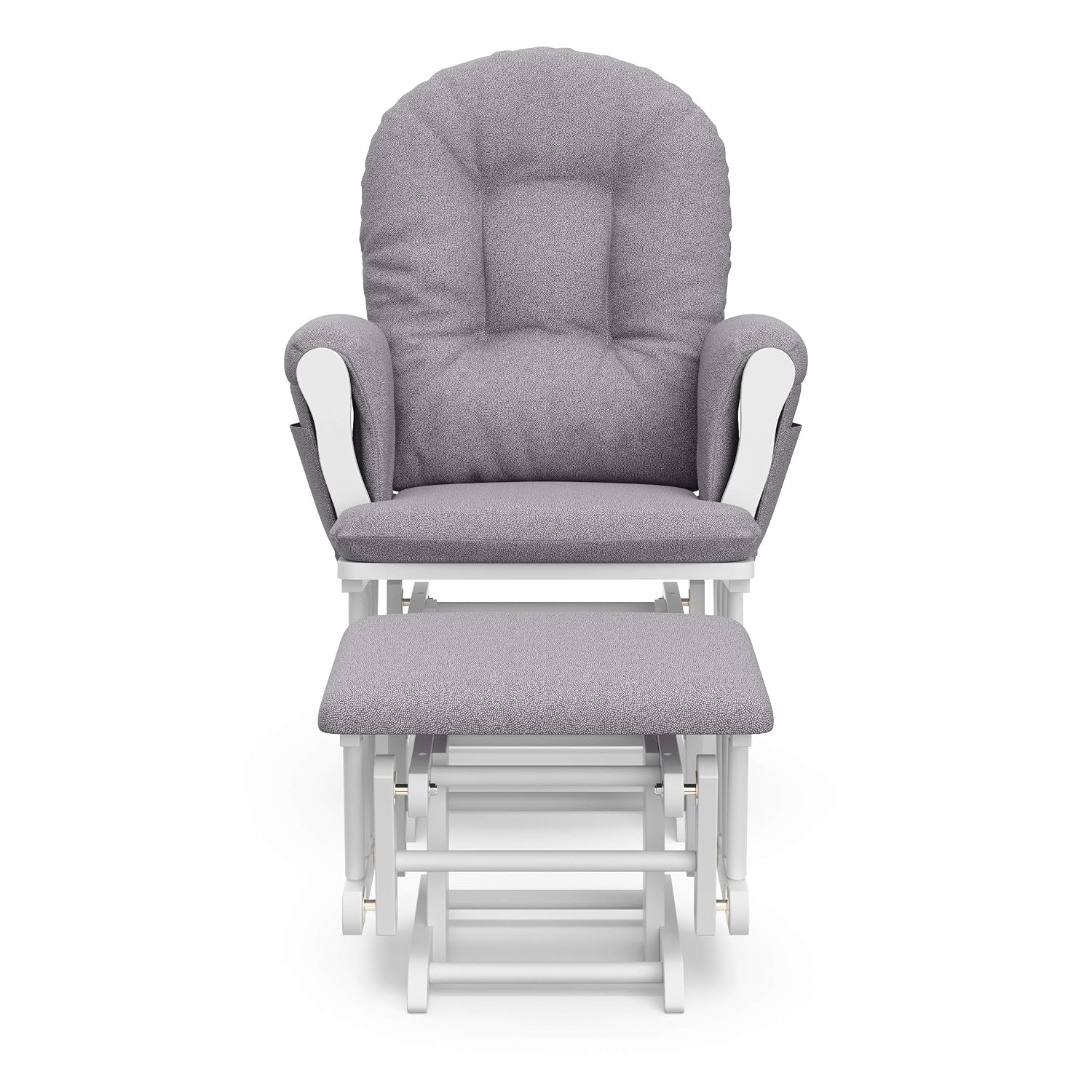 Storkcraft Premium Hoop Glider & Ottoman (Espresso/Gray Swirl) — GREENGUARD Gold Certified Nursery Glider, Solid Wood Craftsmanship, Smooth-Gliding Nursery Chair and Ottoman, Award-Winning