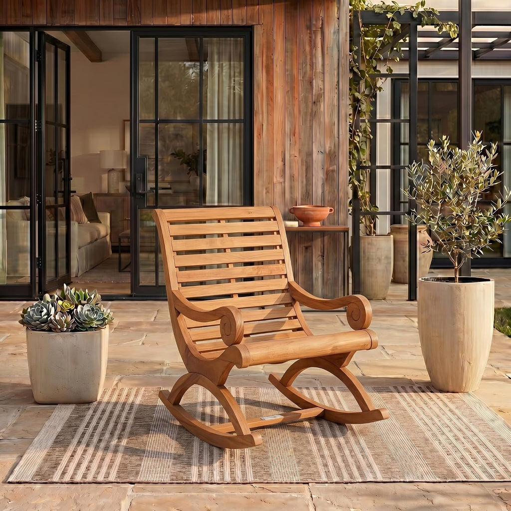 Safavieh Outdoor Collection Sonora Rocking Chair, Teak Brown