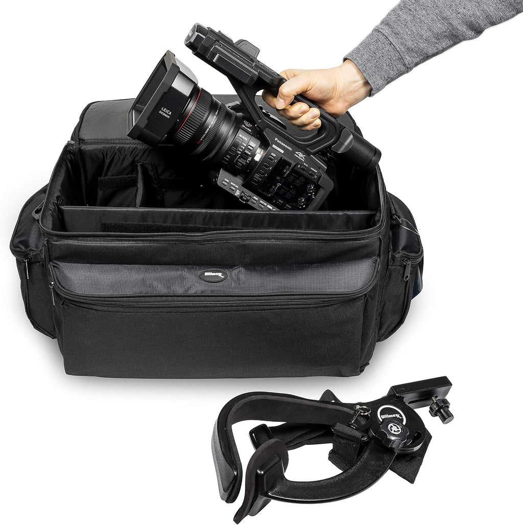 Ultimaxx Professional Well-Padded Extra-Large Water-Resistant Gadget Bag with 80' Tripod Compatible With SONY FDR-AX1, HDR-FX1000, HVR-Z1U, HVR-Z5U, HVR-Z7U, HVR-V1U, HVR-S270U, And More.