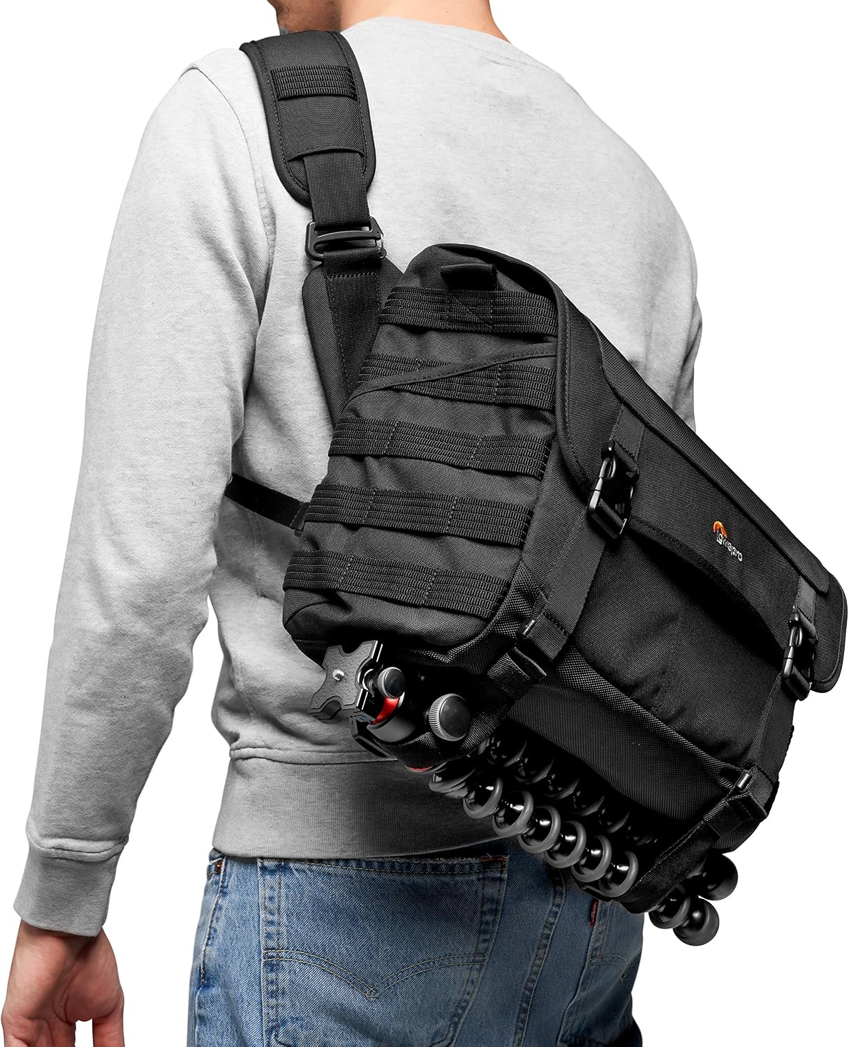 Lowepro ProTactic MG 160 AW II Mirrorless and DSLR Messenger - with QuickShelf Divider System - Camera Gear to Personal belongings - for Mirrorless Like Sony Apha9 - LP37266-PWW