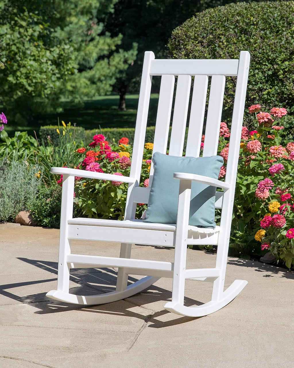 POLYWOOD Vineyard Porch Rocking Chair - Slate Grey - Heavy Duty HDPE Outdoor Rocker for Patio, Deck & Front Porch - Classic American Made Furniture