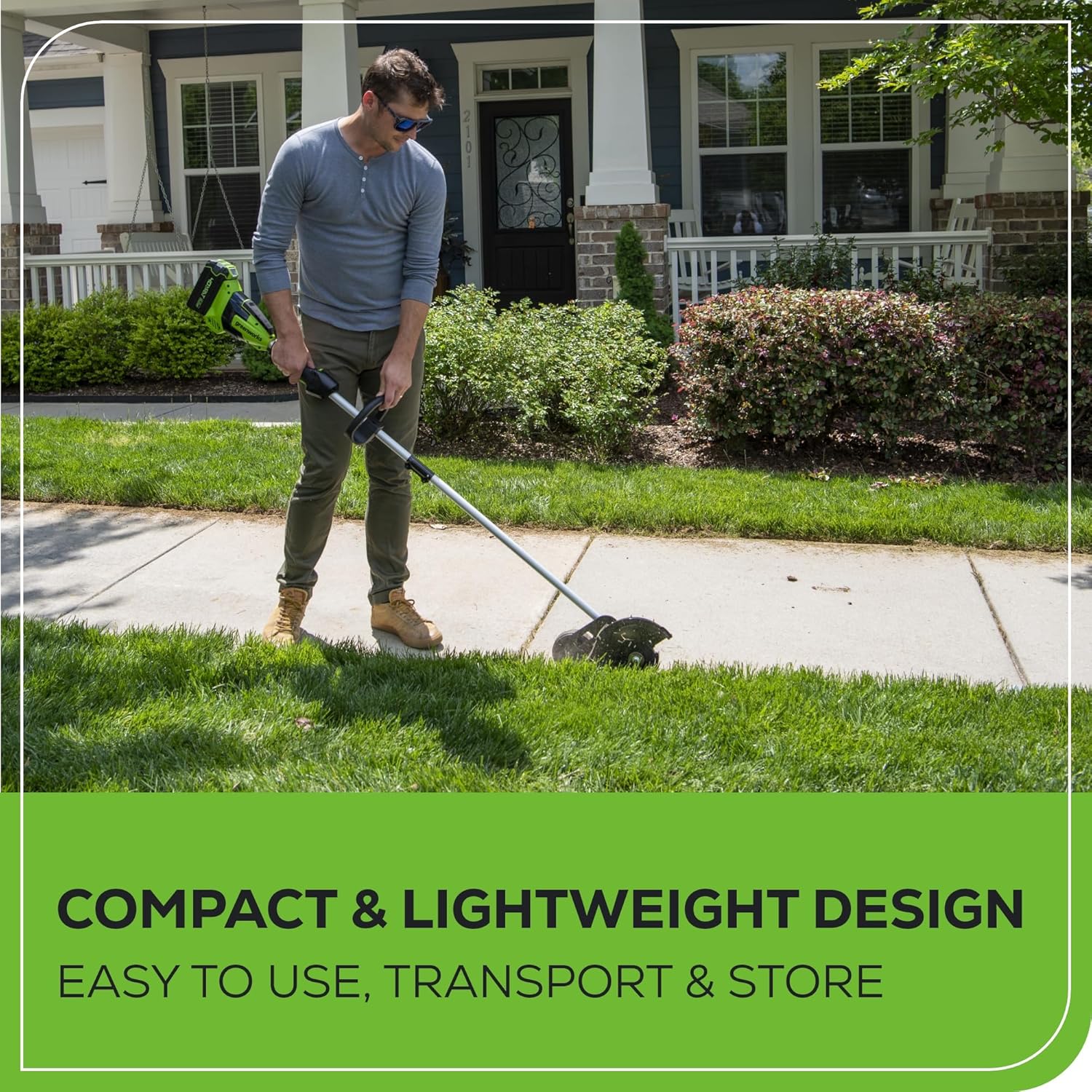 Greenworks 40V 8' Brushless Edger, Battery and Charger Not Included