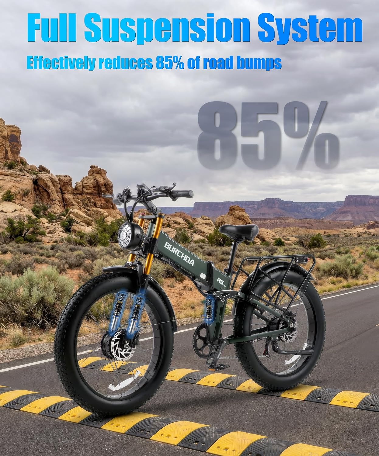 DAMSON Electric Bike for Adults Dual Motor AWD 5000W/3000W/1500W Peak 40MPH/30MPH Dirt Ebike, 52V/48V Max-Output Up to 65/80/120/160 Miles Long Range, 26' Full Suspension Fat Tire Mountains Bicycle