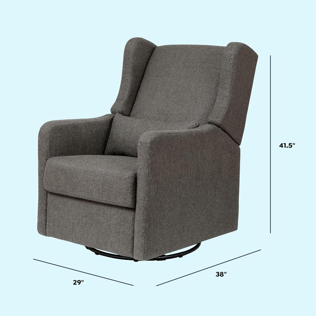 Carter's by DaVinci Arlo Recliner and Swivel Glider in Performance Charcoal Linen, Water Repellent & Stain Resistant, Greenguard Gold & CertiPUR-US Certified