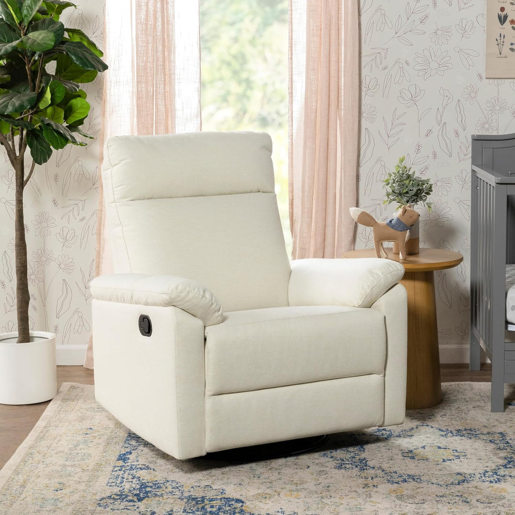 Davinci Suzy Swivel Recliner in Vanilla, GREENGUARD Gold & CertiPUR-US® Certified