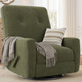 Garvee Nursery Recliner Chair, 360° Swivel Rocking Glider Chair for Adults with Adjustable Backrest & Footrest, Cozy Corduroy Upholstered Armchair for Living Rooms, Bedrooms, Apartments, Green