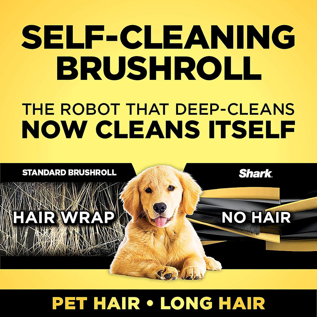 Shark IQ Robot Vacuum AV970 Self Cleaning Brushroll, Advanced Navigation, Perfect for Pet Hair, Works with Alexa, Wi Fi, xl dust bin, A black finish