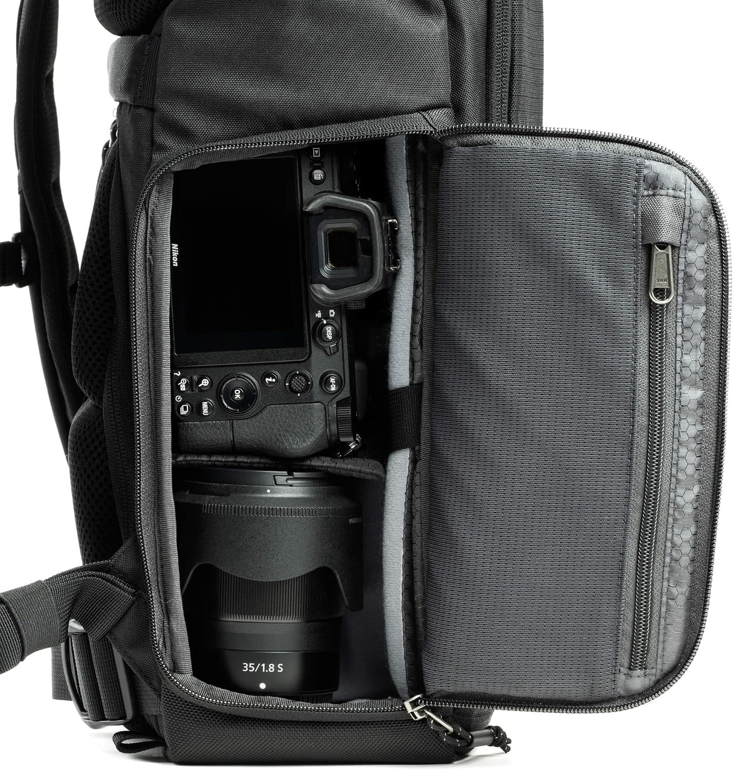 Think Tank FocusPoint 30L RollTop Camera Backpack - Golden Hour: Expandable Travel & Camera Backpack with Laptop Sleeve, Quick Side and Back Access, Rain Cover – Versatile Photography & Travel Bag