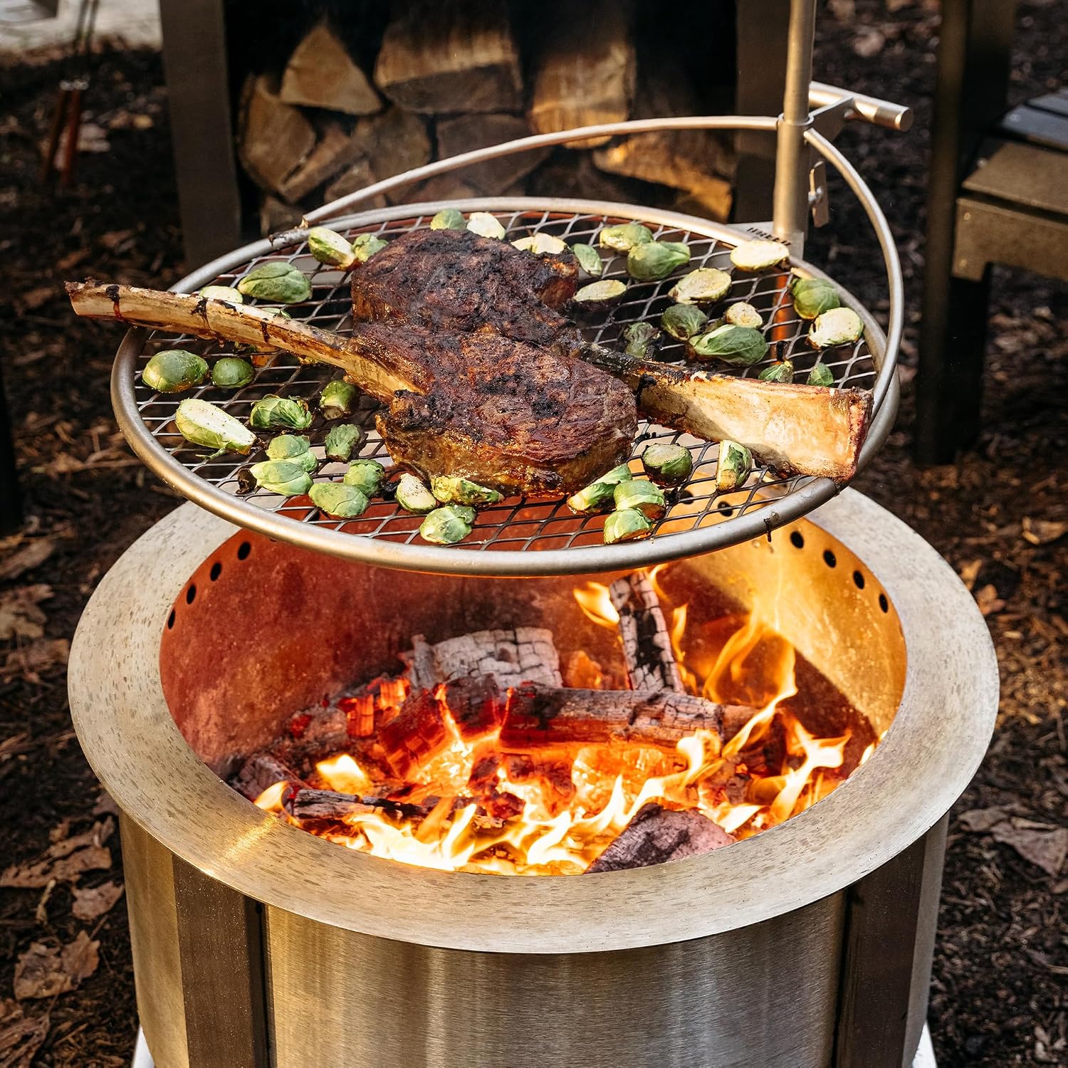 Outpost Grill 24 - Campfire Grill - Breeo X Series Accessory - Stainless Steel, Durable, USA Made - Campfire Grate - Camping Cooking Rack - Fire Pit Accessories