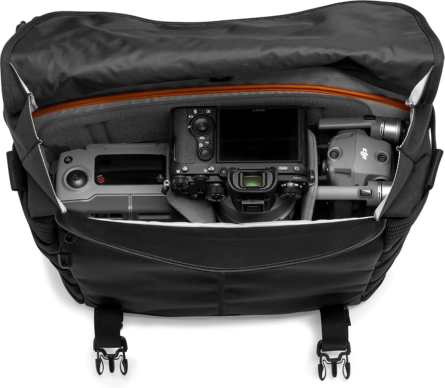 Lowepro ProTactic MG 160 AW II Mirrorless and DSLR Messenger - with QuickShelf Divider System - Camera Gear to Personal belongings - for Mirrorless Like Sony Apha9 - LP37266-PWW