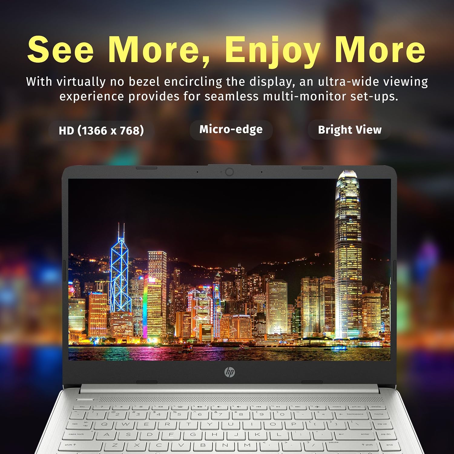 HP Stream 14' HD Lightweight Laptop, Intel Celeron N4120, 16GB RAM, 224GB Storage(64GB eMMC + 160GB Docking Station), Intel UHD Graphics, HD Webcam, 1 Year Office 365, WiFi, Bluetooth, Win 11s, Silver