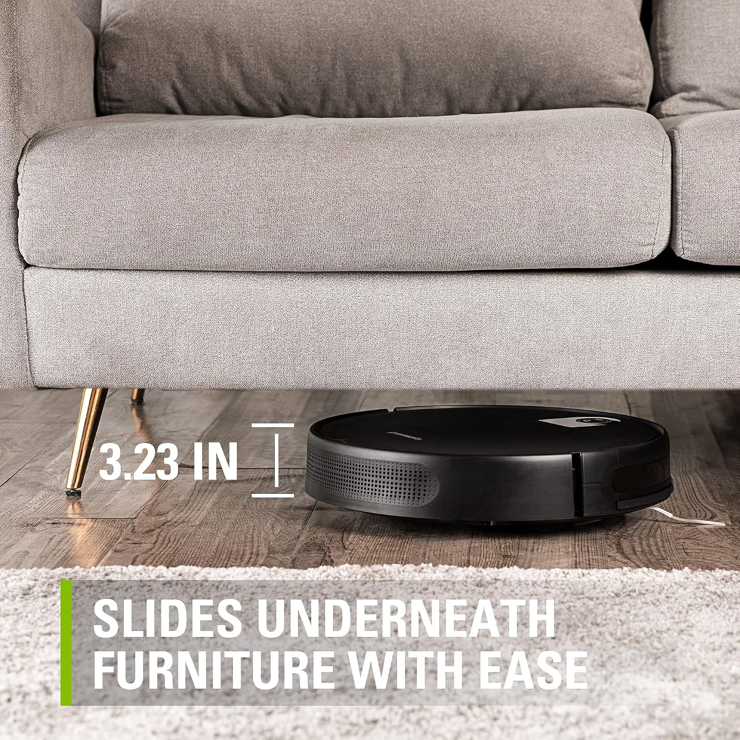 Greenworks Robotic Vacuum GRV-1010 Self-Charging, Wi-Fi Connectivity, 2200Pa Extreme Suction Power, Perfect for Pet Hair, Hard Floors, Carpets, Works with Alexa