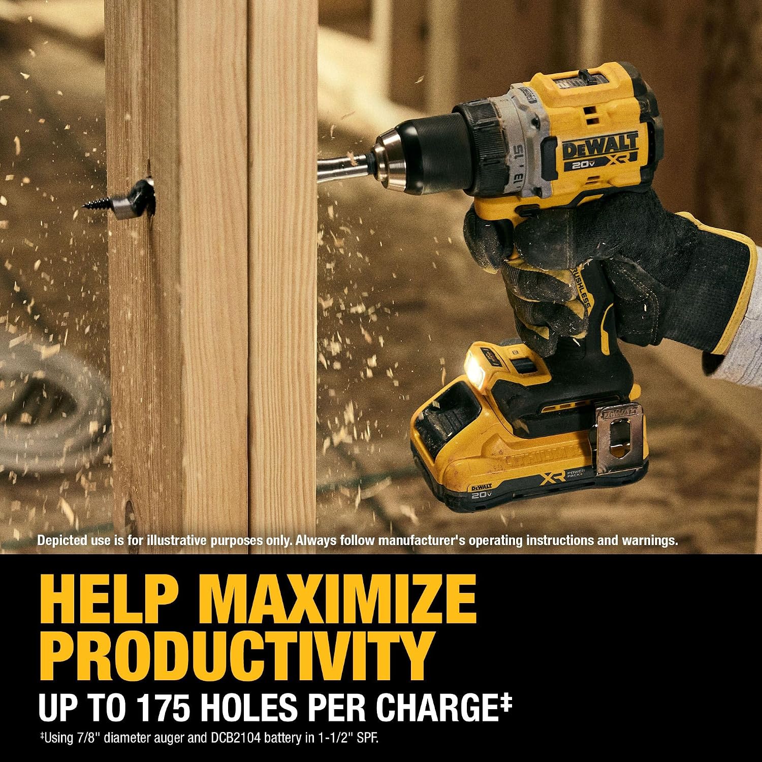 DEWALT 20V MAX XR Brushless Cordless 1/2 in. Drill Driver Kit With DEWALT POWERPACK Batteries and Charger (DCD801QQ2)