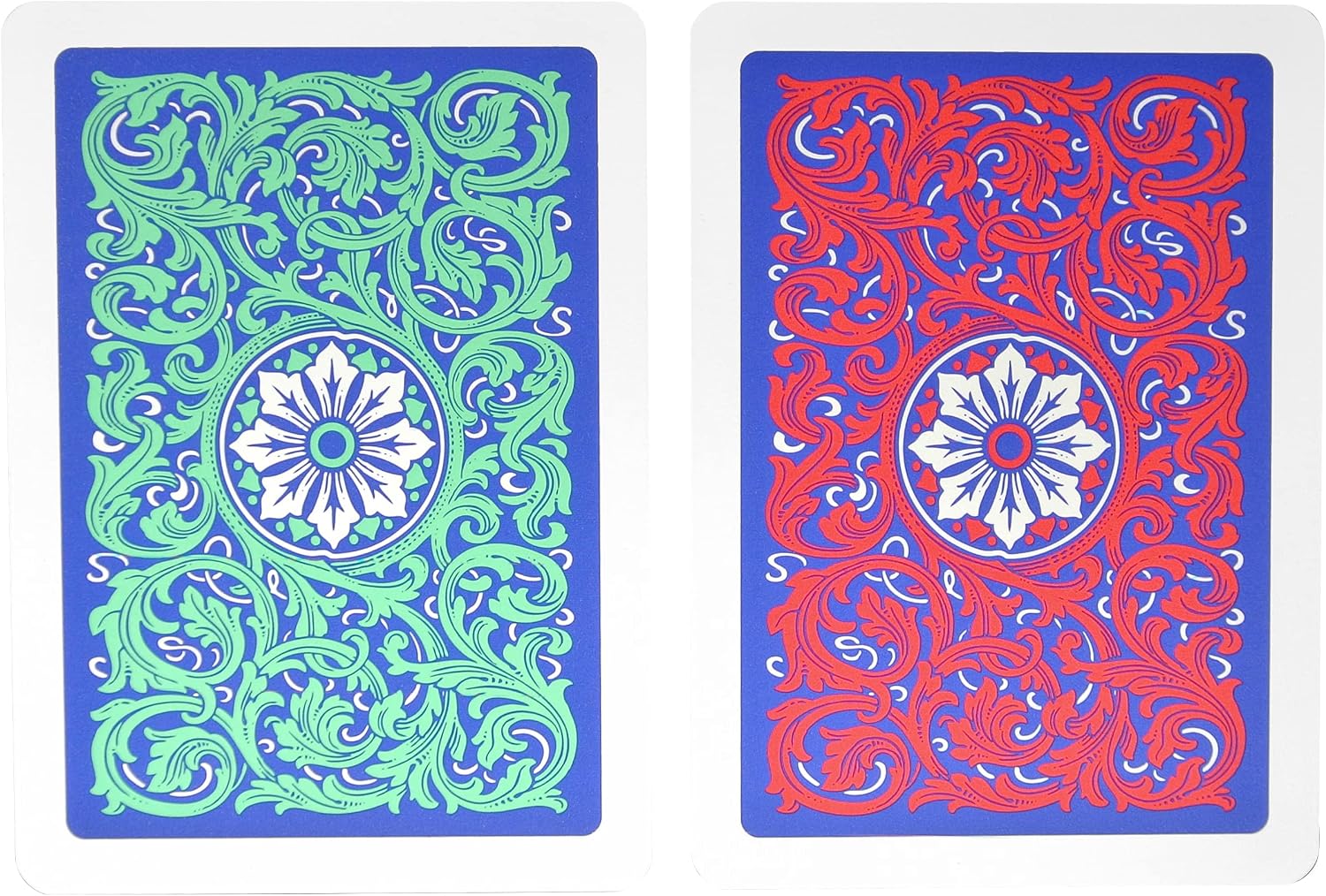 Copag 1546 Neoteric Design 100% Plastic Playing Cards, Poker Size (Standard) Green/Red (Jumbo Index, 6 Set)