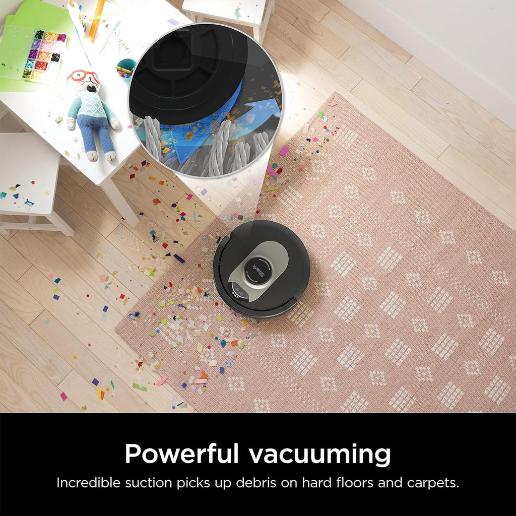 Shark AV2501AE AI Robot Vacuum with XL HEPA 60-Day Self-Empty Base, LIDAR Navigation, Perfect for Pet Hair, Compatible with Alexa/Wi-Fi, Carpet & Hard Floor, Black (Renewed)