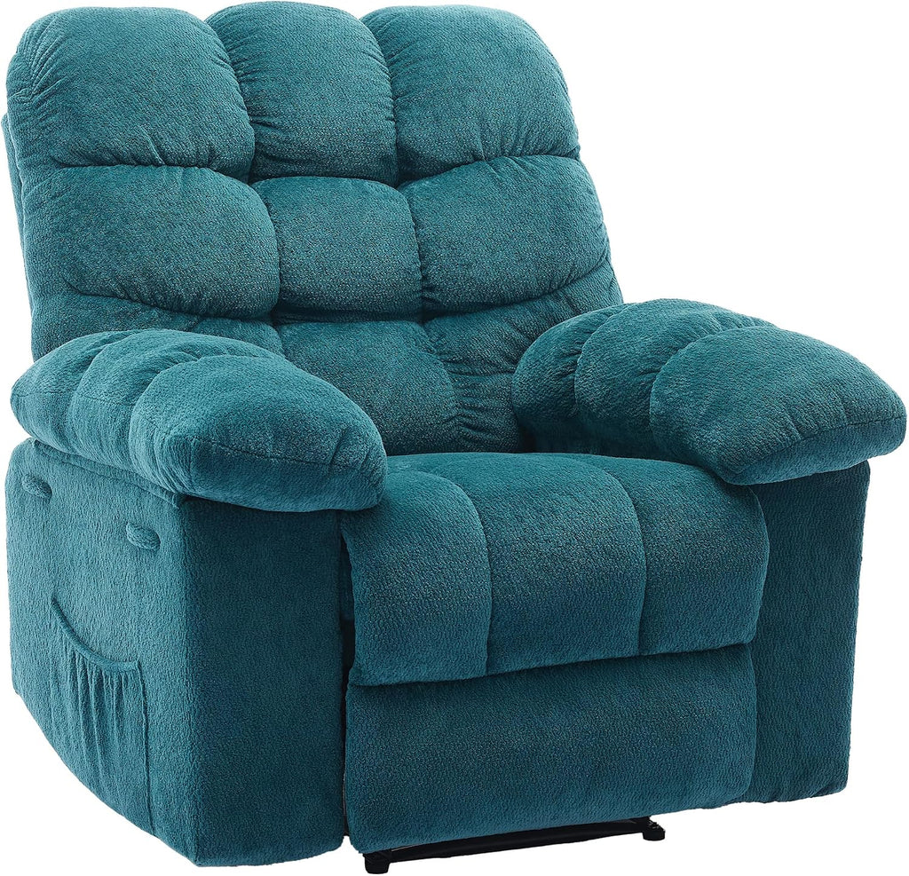 Garvee Manual Recliner Chair,Ergonomic Overstuffed Breathable Fabric Reclining Chair with Side Pockets,q235 Steel Frame Lazy Boy Recliner Single Sofa for Living Room Bedroom