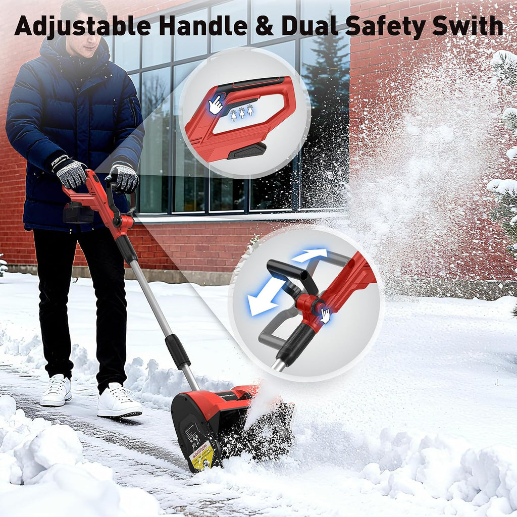 12' Cordless Snow Shovel (NO Battery) Compatible with Milwaukee 18V Battery, Electric Snow Shovel with Directional Plate & Adjustable Front Handle, Cordless Snow Blower for Driveway/Patio/Sidewalk