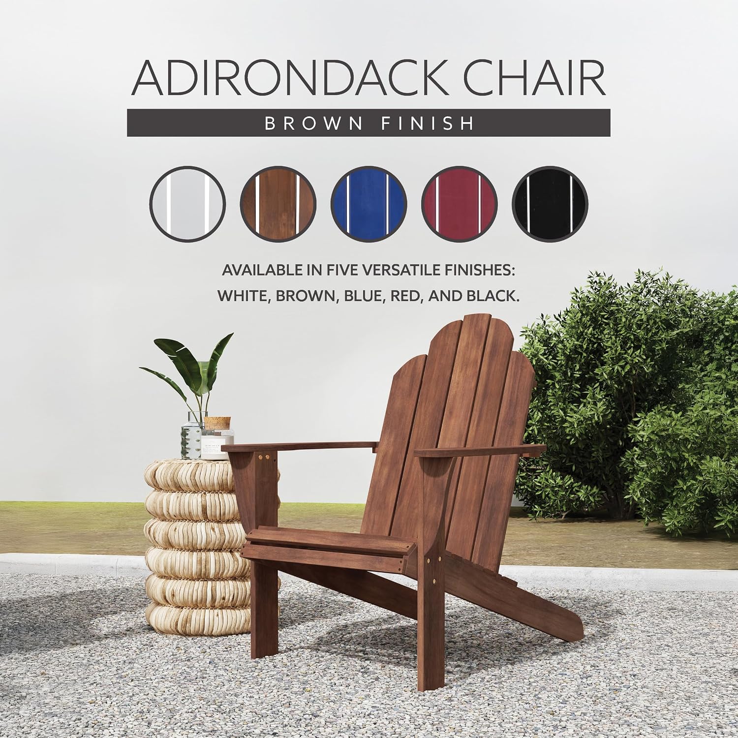 Linon Home Dcor Home Decor Teak Wood Stock Chair, 30.4' wx37.6 dx37.8 h, Stain