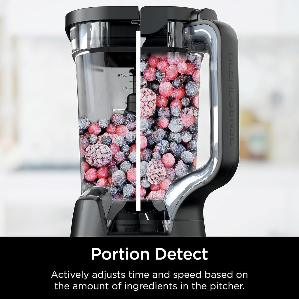 Ninja Full Size & Personal Blender I All-in-One | For-Smoothies, Food and More | BlendSense Tech I Includes 72 oz. Pitcher & (2) 24 oz. To-Go Cups with Lids | 1800 Peak Watt | Black | TB301
