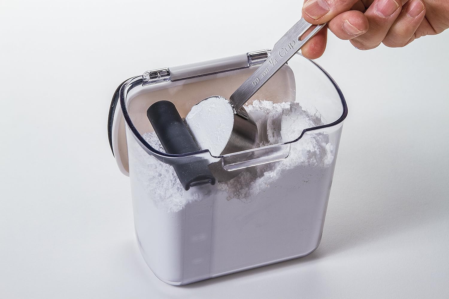 ProKeeper 1 Quart Airtight Powdered Sugar Storage Container – Grey,BPA-Free Plastic,(Pack of 12)