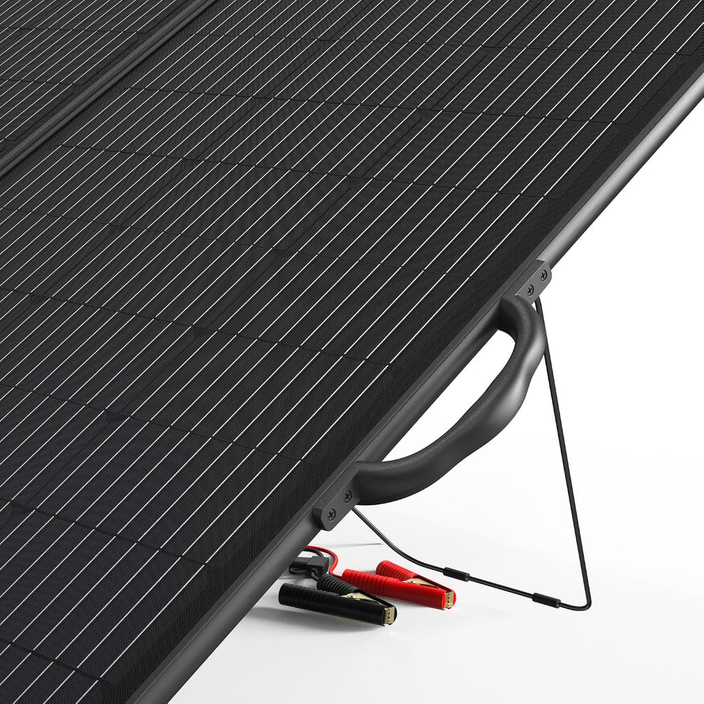 ACOPOWER 200W Portable Solar Panel Kit, Waterproof 20A Charge Controller for 12V Battery and Solar Generator for RV, Camper Trailer& Marine Black