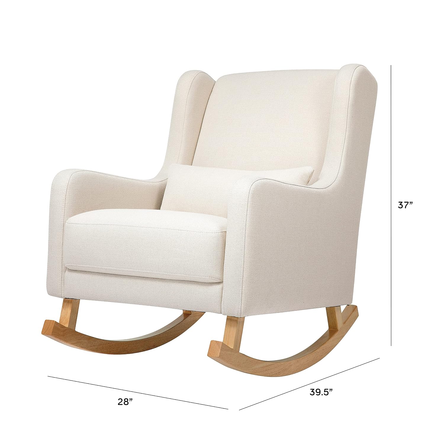 Babyletto Kai Rocker in Performance Natural Eco-Twill with Light Legs, Water Repellent & Stain Resistant, Greenguard Gold and CertiPUR-US Certified