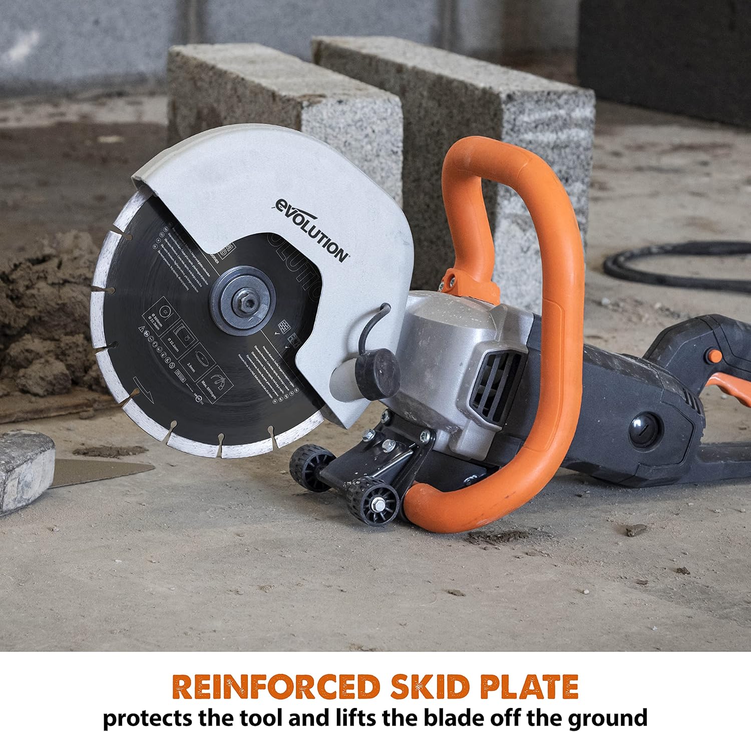 Evolution R230DCT - 9 in Concrete Saw (Circular, Angle Grinder, Cut Off Saw) - 15A Motor, No Gas - 3-1/2 In Cut - Incl Diamond Masonry Blade