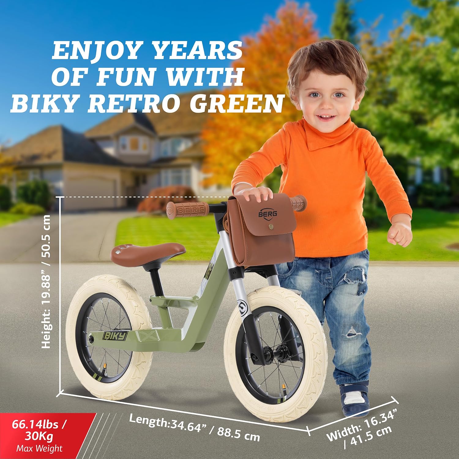 BERG Biky - Balance Bike - Lightweight Toddler Bike - Easy to Use Mini Bike - Ages 2-5 Years