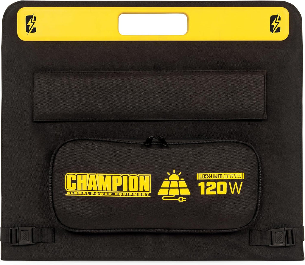 Champion Power Equipment 201246 120-Watt Portable Foldable Solar Panels with Extension Cable and Kickstand