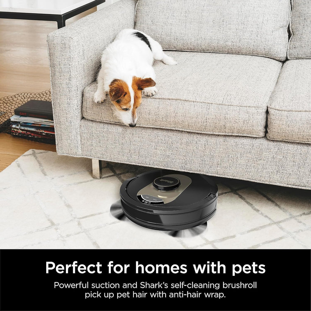 Shark AV2501AE AI Robot Vacuum with XL HEPA 60-Day Self-Empty Base, LIDAR Navigation, Perfect for Pet Hair, Compatible with Alexa/Wi-Fi, Carpet & Hard Floor, Black (Renewed)