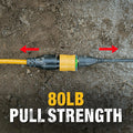 DEWALT 50 Foot Extension Cord Lighted Click-to-Lock 10/3 SJTW - Heavy Duty Outdoor, Waterproof, Weatherproof, Heat & Corrosion Resistant Industrial Strength Light Up Three Prong Outlet Plug Power Cord