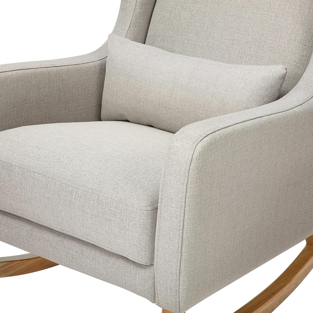 Babyletto Kai Rocker in Performance Grey Eco-Twill with Light Legs, Water Repellent & Stain Resistant, Greenguard Gold and CertiPUR-US Certified