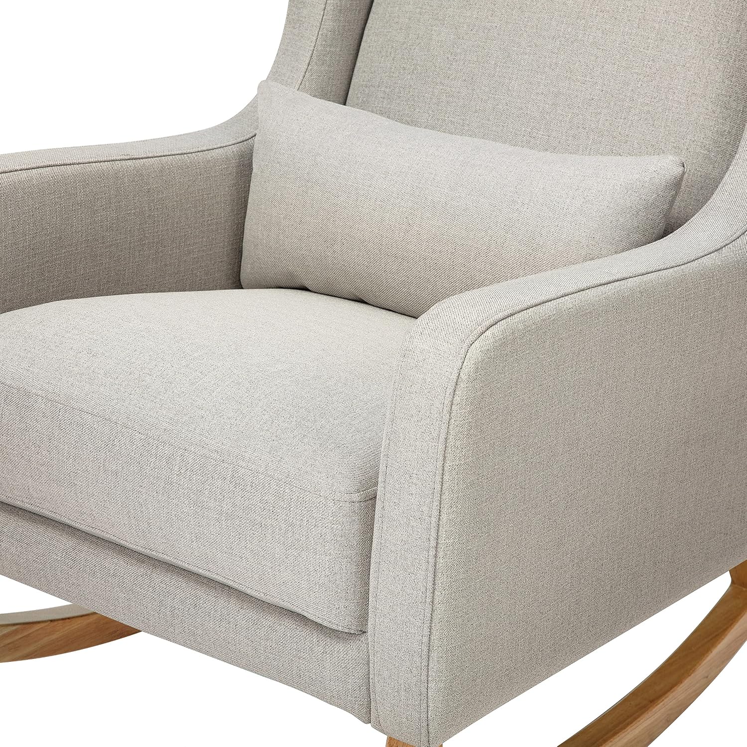 Babyletto Kai Rocker in Performance Grey Eco-Twill with Light Legs, Water Repellent & Stain Resistant, Greenguard Gold and CertiPUR-US Certified