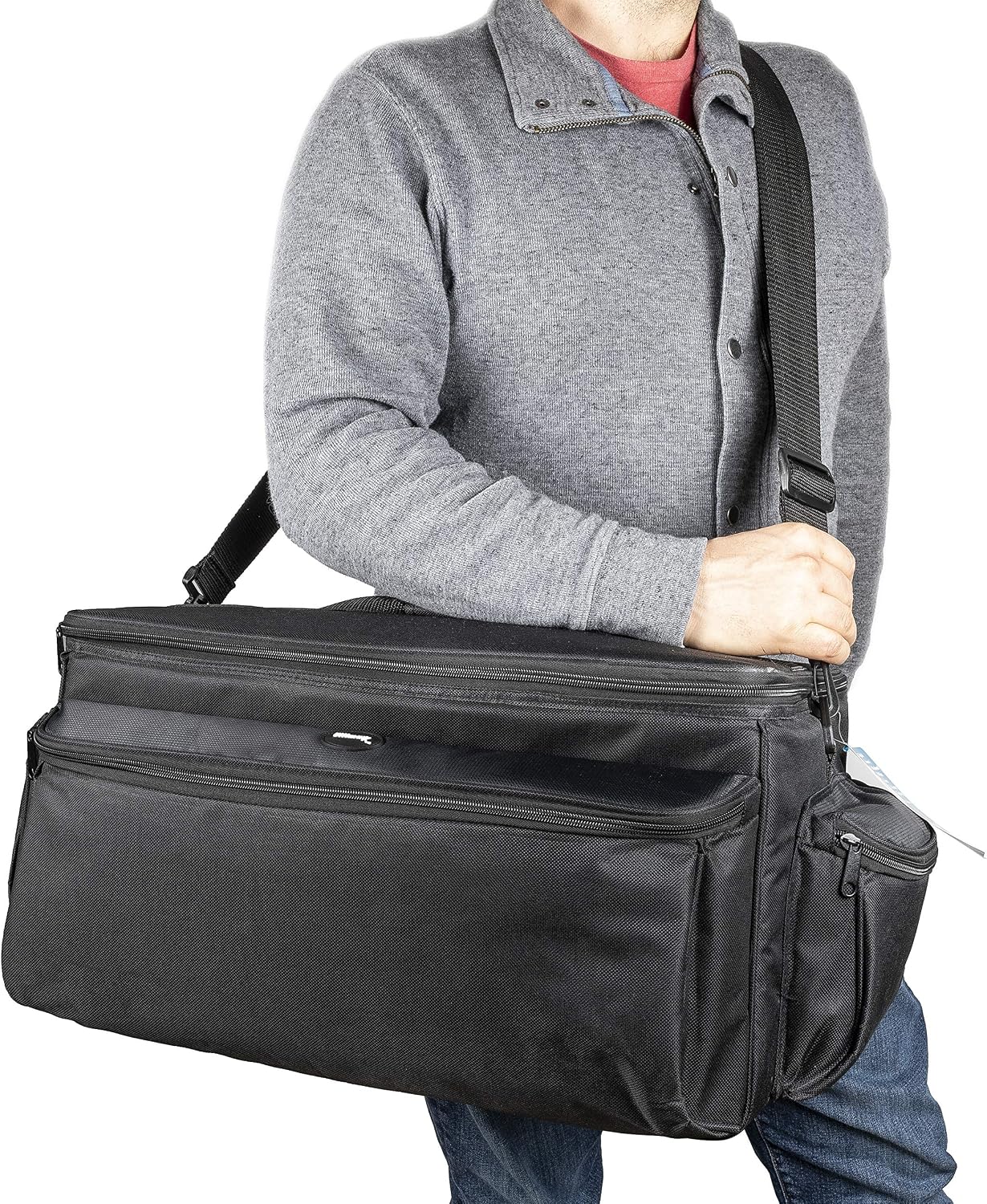 Ultimaxx Professional Well-Padded Extra-Large Water-Resistant Gadget Bag with 80' Tripod Compatible With SONY FDR-AX1, HDR-FX1000, HVR-Z1U, HVR-Z5U, HVR-Z7U, HVR-V1U, HVR-S270U, And More.