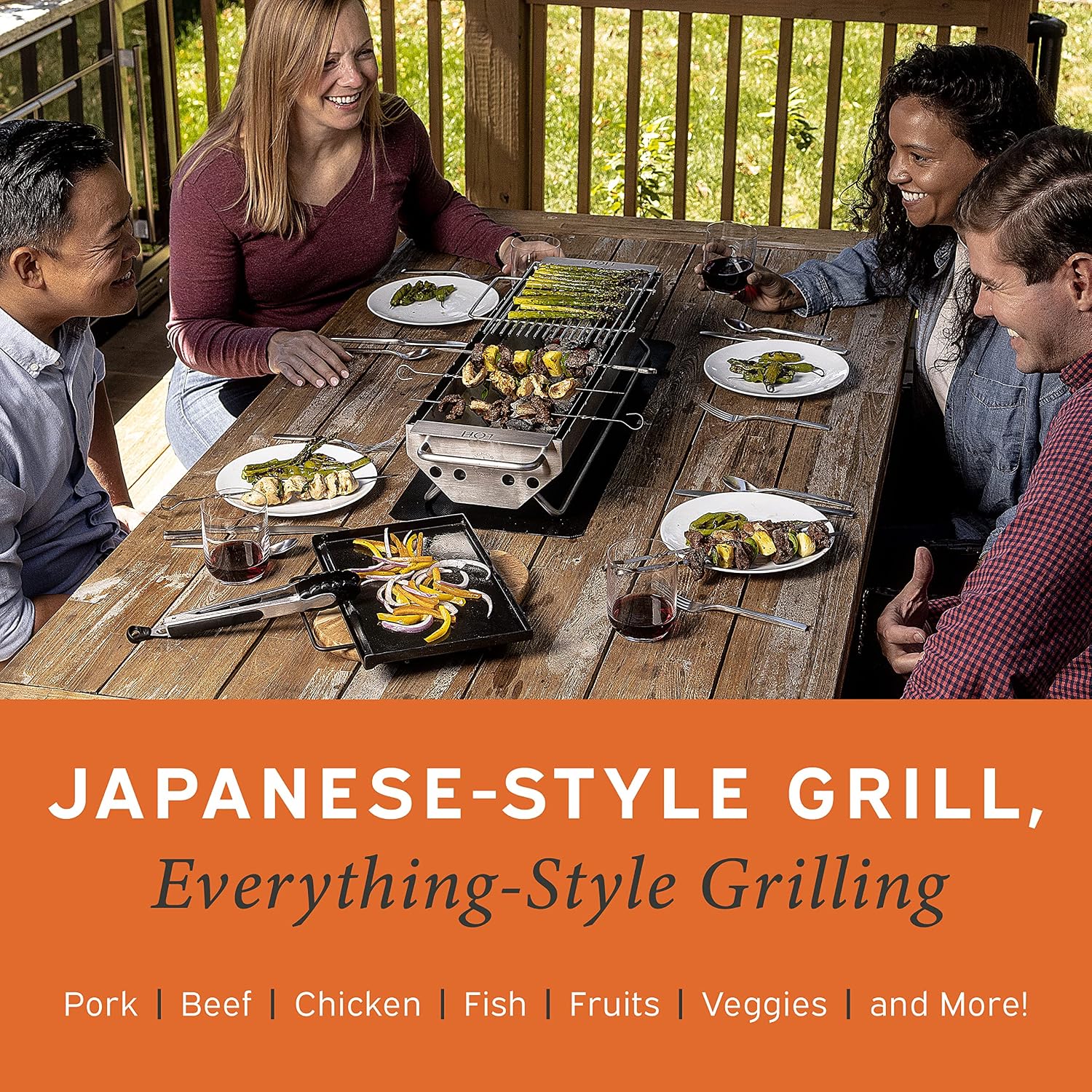 Hickory Summit Hibachi Grill Outdoor - Yakitori Grill - Japanese grill tabletop charcoal grill - konro grill - binchotan grill japanese bbq